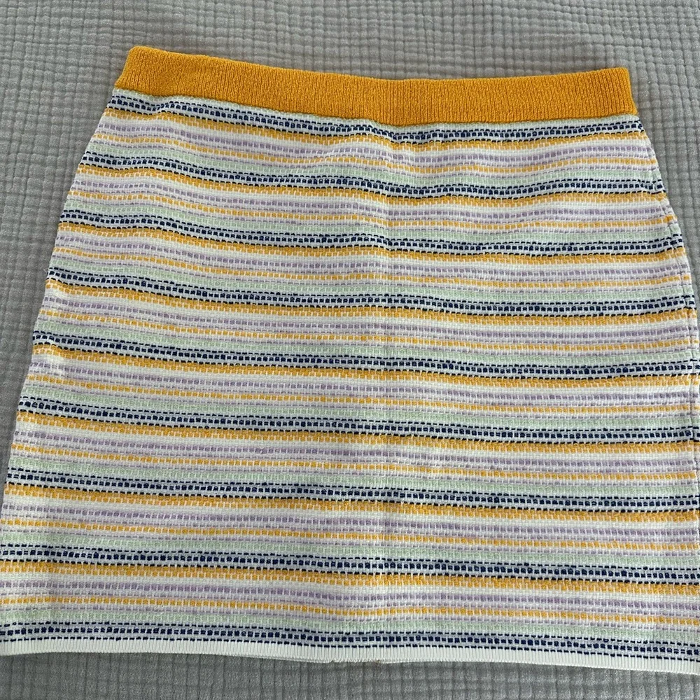 Milly Gold and White Mini Pencil Skirt - Picture 2 of 6